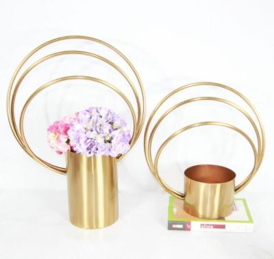 China Wedding Table Centerpieces Metal Iron Ring Flower Stand L Size for sale