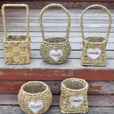 China China Eco - Friendly Handmade Woven Wicker Natural Woven Basket For Flowers for sale