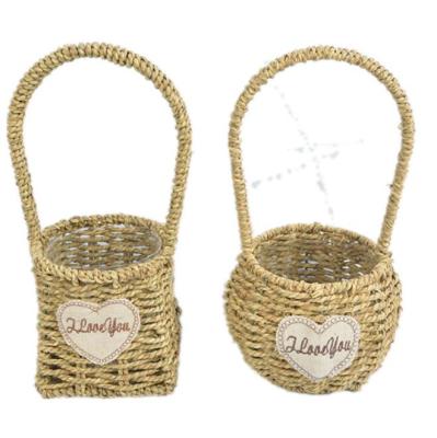 China Wholesale China Willow / Straw Flower Baskets Rope Woven Basket Woven Baskets For Flowers for sale