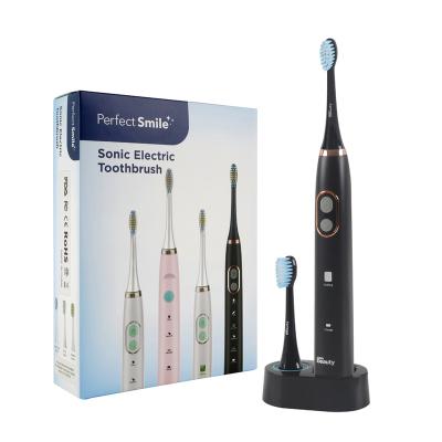 China Battery Operated 2 Buttons 10 Gears 800mAh Battery Rechargeable Electric Ultrasonic Toothbrush With LCD Display for sale