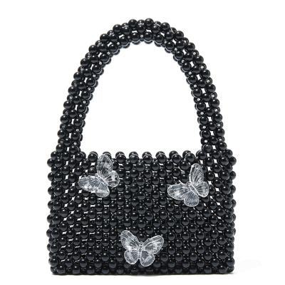 China New Fashion Butterfly Beaded Handbag Girl Style Hot Mini Handbag Mobile Phone Bag for sale