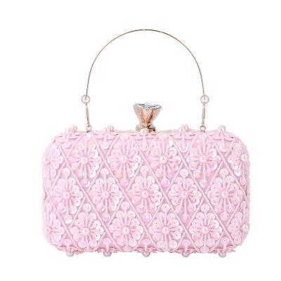 China Wholesale Latest Women Fashionable Handbag Fashion Handmade Beaded Same Lady Bags Pearl Clutch Bags Purse and Mini Party for sale