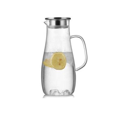 China Sustainable Home Explosion-proof Heat Resistant Water Jug Coffee Carafe Dishwasher High Borosilicate Glass Jug for sale