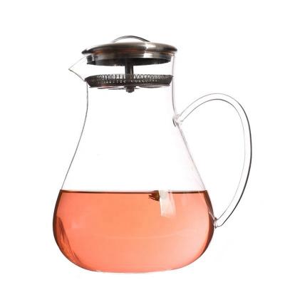 China Hot Selling Viable High Quality Clear Borosilicate Coffee Thickened Decanter Jug Glass Water Pitcher for sale