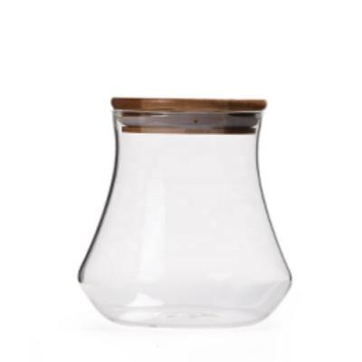 China Custom Home Spice Storage Container Heat Resistant Cheap Borosilicate Glass Tea Sealed Jar Viable for sale