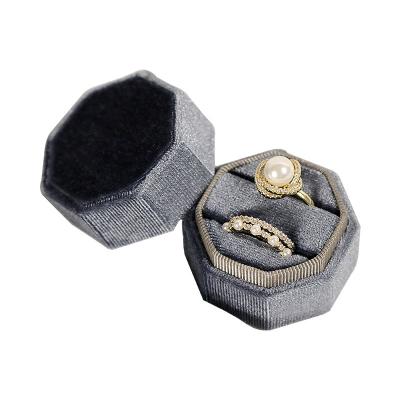 China 2022 Hot Selling Luxury Portable Velvet Jewelry Box Velvet Jewelry Storage Cases For Ring Gift Packaging for sale