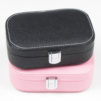 China 2022 Hot Sale Portable PU Leather Jewelry Box In Running Necklace Earrings Storage Bag Lipstick Storage Travel Portable Jewelry Box for sale