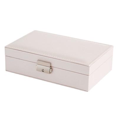 China Factory Wholesale Large Capacity Portable PU Leather Portable Jewelry Box Necklace Earrings Storage Travel Jewelry Box for sale