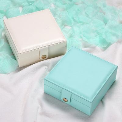 China Hot Sale Women Girls Girls Earrings Necklace Ring Box Organizer Portable Jewelry Storage Case PU Leather Small Travel Jewelry Boxes for sale