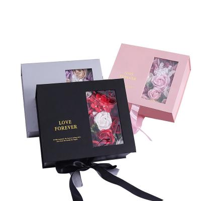 China Recyclable Factory Wholesale Custom Gift Box Valentine's Day Mounted Memorial Day Flower Box With Ribbon for sale