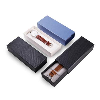 China Wholesale Custom Black Luxury Drawer Paper Packaging Watch Boxes Low Moq Packing Case Boxes for sale