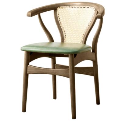 China New Design Adjustable Commercial Furniture Frame (Height) Cane Rattan Wood Armchair for sale