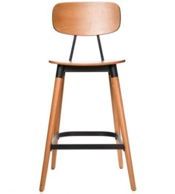 China (Size) Adjustable Commercial Furniture Plywood Seat Bar Cafe Barstool Chair for sale