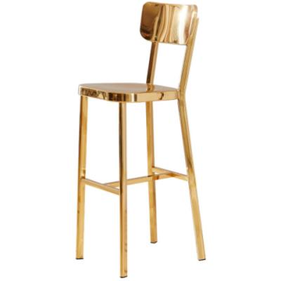 China Modern Commercial Furniture Metal Bar Seating Gold Polished Stainless Steel Bar Stool for sale