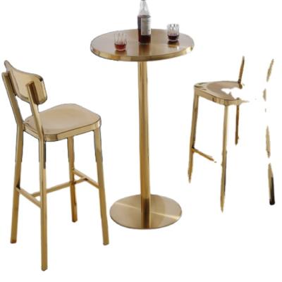 China Modern Industrial Style Bar Seating Gold Polished Stainless Steel Bar Stool for sale