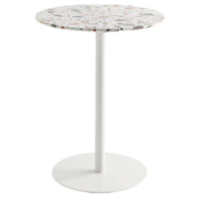 China Terrazzo Adjustable Commercial Top Metal Base Restaurant Furniture Round (Height) Dining Table for sale