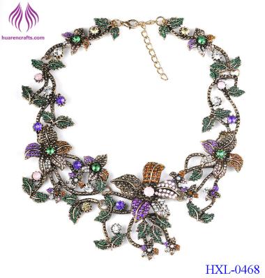 China Flora Rhinestone Necklace Crystal Jewellery Wedding Flower Drop  Flora Rhinestone Necklace for sale