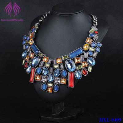 China New Fashion Color Bead Statement Women Bib Collar Necklace for sale