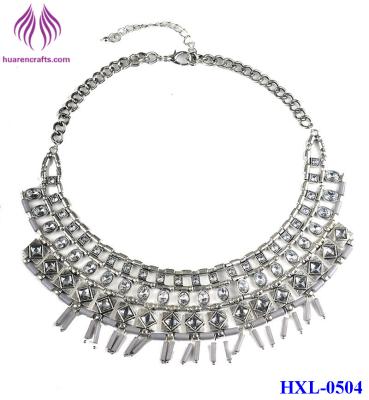 China European Style Fashion Gorgeous Crystal Pave Bib Statement Necklace for sale