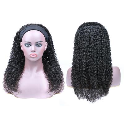 China Wholesale Curl Brazilian/Peruvian Curl Wig Mink Hair Head Band Wig Without Closure And Headband From China Factory for sale