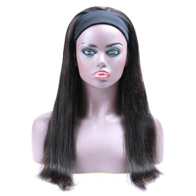 China Hot Selling 100% Natural Virgin Wholesale Straight Human Hair Cuticle Straight Wig Hairband Nature Wave Full Cuticle Aligned Wig for sale