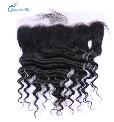 China 13*4 Natural Color 13*4 Deep Loose Ear Lace Frontal Remy Virgin Human Hair Virgin Remy Human Hair Loose Guarantee for sale