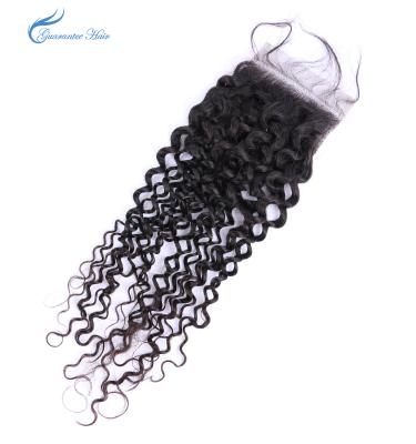 China Color 4*4 Virgin Remy Curly Human Hair Curly Curly Lace Closure Guarantee Human Natural Curly Curly Closure for sale