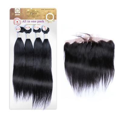 China Straight hair 2020 new arrival 100% straight virgin hair bundle 4 bundles and a free headband for wholesale for sale