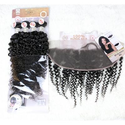 China Jerry's customer jerry curly texture tops back package curly hair for wholesale price quality virgin headband included for sale