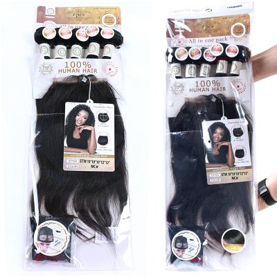 China Straight Bundle Hair With Closure 5 Bundles Straight Bundle Hair And Closure One Bundle Good Price And China Factory Price for sale