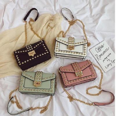 China 2022 Fashion Trend Ladies Rhinestone Rivet Cross - Designer Purses Famous Brand Body Bag Sling Women's Purses and Handbags Handbags for sale