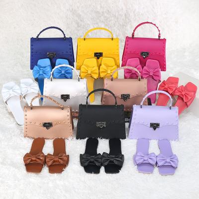 China Jelly Purse New Product Ideas 2022 Jelly Purses beach sandals and sets Jelly Shoes Purses Sets Shoe Purses and handbags luxury women for sale