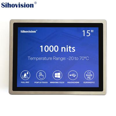 China Touch Screen 1000 Nits IP65 Waterproof Enclosure 15