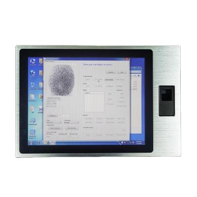 China built-in battery all in one pc 15 inch fingerprint matel panel pc for 15 inch SCADA system for sale