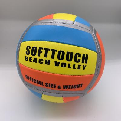 China Custom Sports PU Leather Volleyball Ball Volleyballs Inflated Soft Touch Size 5 Rubber Bladder Beach Volleyball for sale