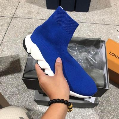 China Waterproof 2020 Famous Brands For Wholesale Luxury Designer Womens Mens Designer Black Sock Luxury Shoes Sneaker for sale