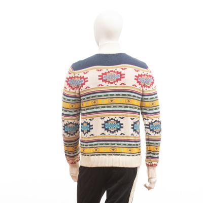 China Custom Anti-wrinkle Letter Mens Cardigan Color Block Comfortable Sweaters for sale