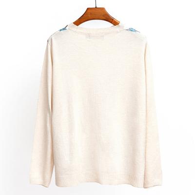 China Anti-wrinkle off white fuzzy fleece sweater for sale