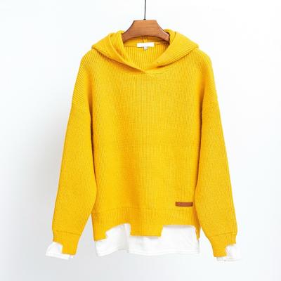 China Wholesale Anti-Wrinkle Women Knit Hooded Cropped Pullover Chenille Waist Sweater for sale