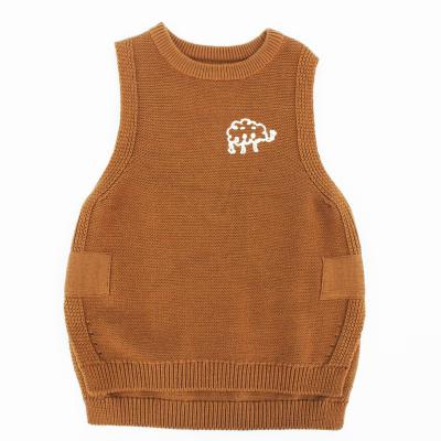 China Baby Boy Wholesale Bulk Anti-Shrink Loose Girls Clothing Kids O-Neck 100% Sleeveless Sweater for sale