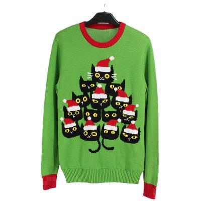 China Anti-wrinkle OEM unisex adults ugly Christmas sweater manufacturer with LED lights for sale