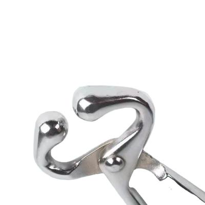 China Traction Artifact Bullnose Tongs With Chain Veterinary Equipment Bullnose Tongs for sale