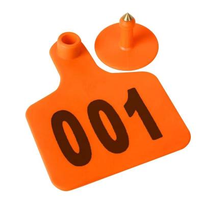 China Laser Codeable Cow with Big Ear Tag One-Piece Laser Customized Big Cow Ear License Plate Cattle Ear Tags for sale