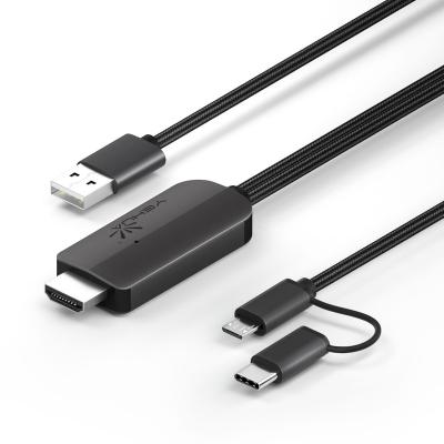 China YEHUA USB Type C / Micro USB to H DMI Adapter Cable LD22Y-1 for sale