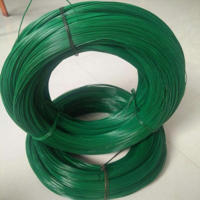 China Widly used 1.2mm 1.6mm green color, black galvanized and pvc wire and blue pvc coated wire pvc binding wire for sale