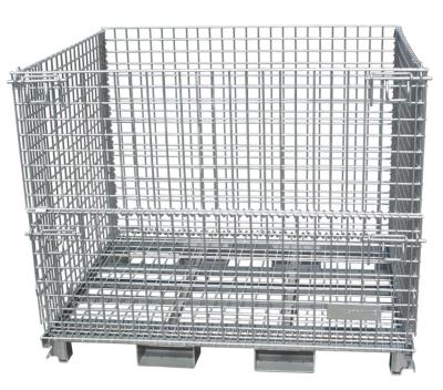 China Safe Warehouse Rack Wire Mesh Pallet Cage Storage Cage Pallet Container For Wire Mesh Warehouse Storage Container for sale