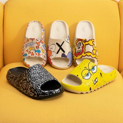 China Factory Summer Beach Graffiti Fish Mouth Ladies Women's Thick Sole External Wear Sandals Anti-Smell Slips Platform Slippers For Women for sale