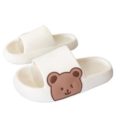 China Anti-Smell Shit Feeling Lady Thick-Soled Shoes Home Bathroom Slippers Housekeeping Bear Pattern Female Slippers For Women for sale