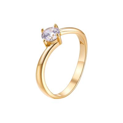 China FASHIONABLE 18K Diamond CZ Charm Rings Waves Wedding Rings Irregular Gold Plated Women Engagement Gift Jewelry for sale