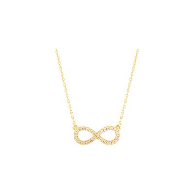 China Hot FASHIONABLE Zircon Diamond Pendant Necklaces Chain Gift of Wholesale 925 Sliver 8 Shape Necklace for Women for sale